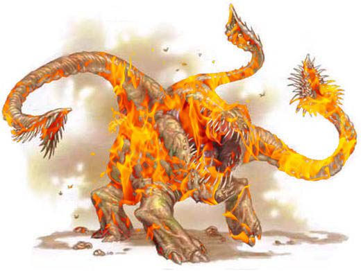 This creature, the Cthuga, is a powerful fire monster.