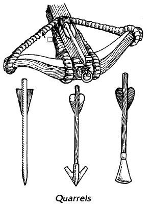 Configuration of crossbow quarrels to choose from.