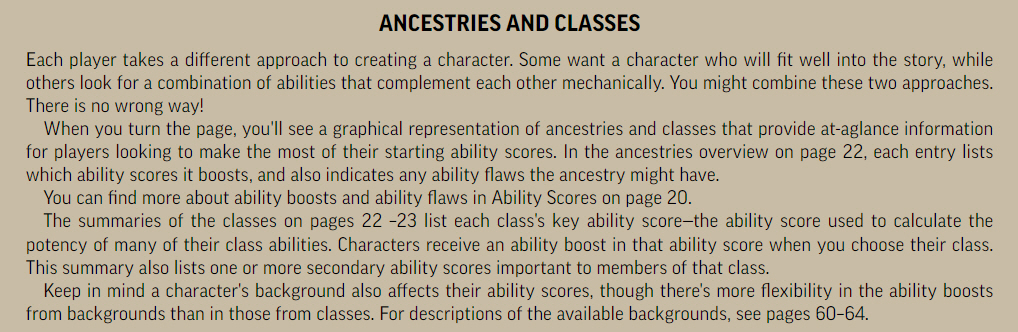 races, ancestries and classes