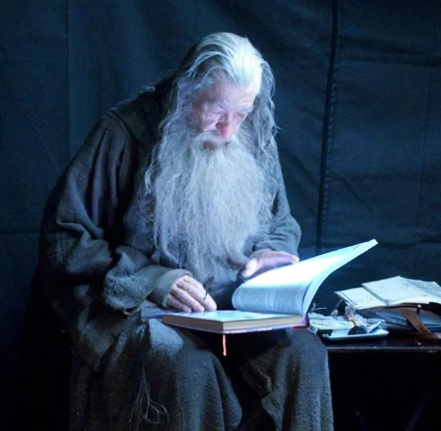 Gandalf reading